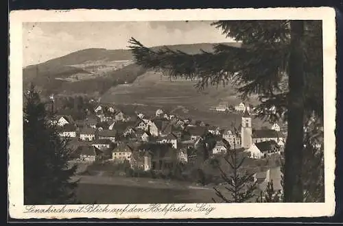 AK Lenzkirch, Ortsansicht mit Blick auf den Hochfürst