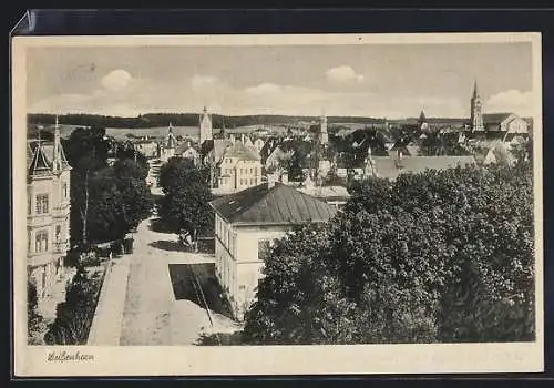 AK Weissenhorn, Blick über die Dächer der Ortschaft