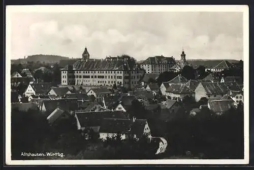 AK Altshausen / Württbg., Panoramablick mit Schloss