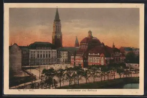 AK Kiel, Stadttheater und Rathaus