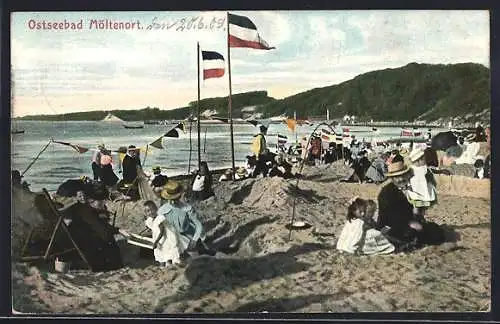 AK Möltenort, Urlauber am Strand