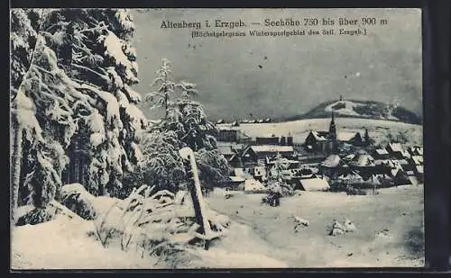 AK Altenberg / Erzgebirge, Ortsansicht im Winter