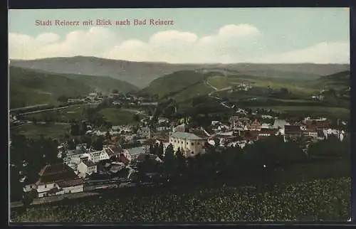 AK Reinerz, Stadt Reinerz mit Blick nach Bad Reinerz