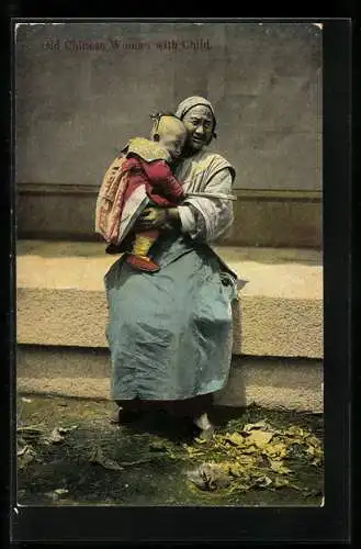 AK Old chinese Woman with Child