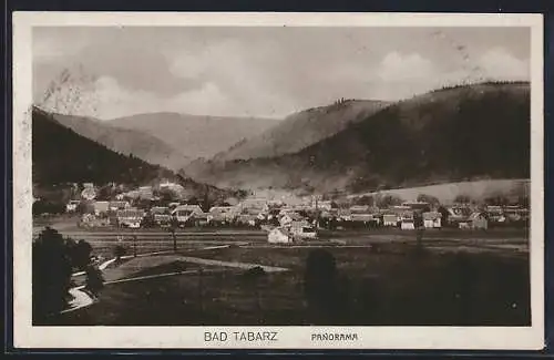 AK Bad Tabarz, Panorama mit Bergblick