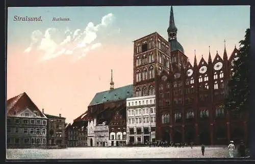 AK Stralsund, Blick auf das Rathaus