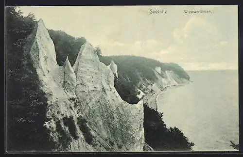 AK Sassnitz /Rügen, Wissowerklinken aus der Vogelschau