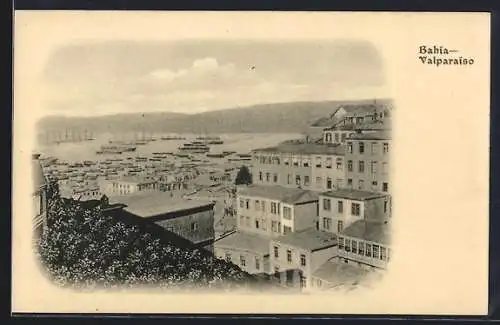 AK Valparaiso, Bahia, Blick auf den Hafen, Boote