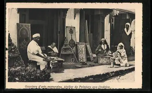 AK Oudaias, Ouvriers d'arts marocains, Atelier de Peinture