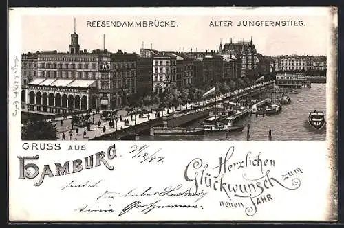 AK Hamburg-Neustadt, Reesendammbrücke, Alter Jungfernstieg