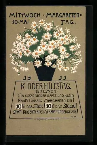 AK Bremen, Margaretentag und Kinderhilfstag 1911