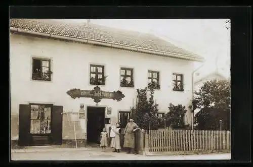 AK Seilerei von Josef Schindler mit Emailleschild