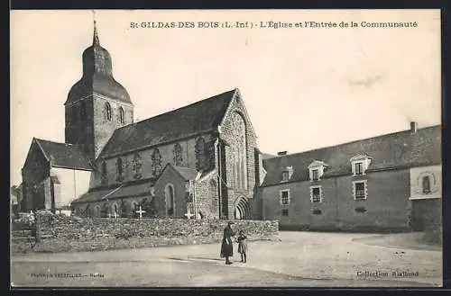 AK St-Gildas-des-Bois, L`Église et l`Entrée de la Communauté