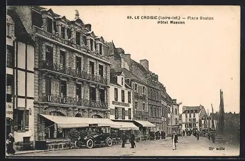 AK Le Croisic /Loire-Inf., Place Boston & Hôtel Masson