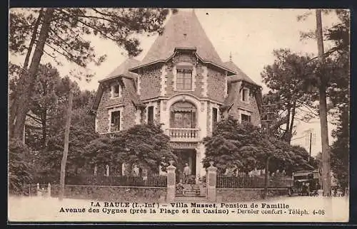 AK La Baule /I.-Inf., Pension de Famille Villa Musset, Avenue des Cygnes