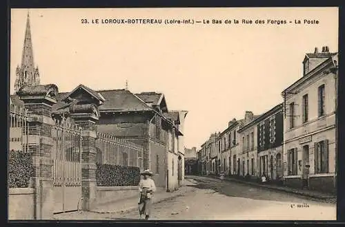 AK Le Loroux-Bottereau, Le Bas de la Rue des Forges, La Poste