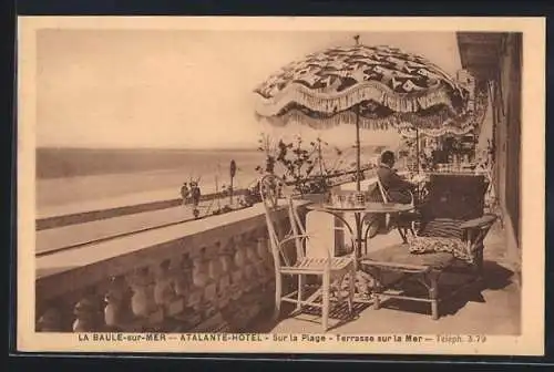 AK La Baule-sur-Mer, Atalante-Hôtel, Terrasse sur la Plage avec vue sur la Mer