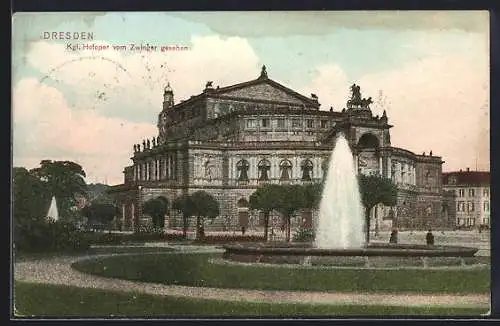 AK Dresden, Kgl. Hofoper vom Zwinger aus