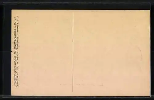 Künstler-AK Anna Schirmer: Schattenbild - Familie Pfäffling, VI. Mutter kommt von der Reise zurück