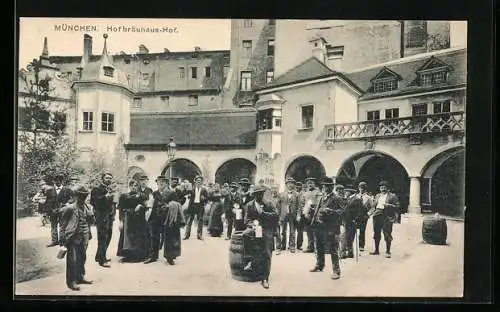 AK München, Hofbräuhaus, Kneiphof mit Leuten