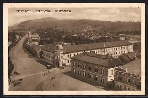 AK Beregszasz, Häuserfassaden aus der Vogelschau