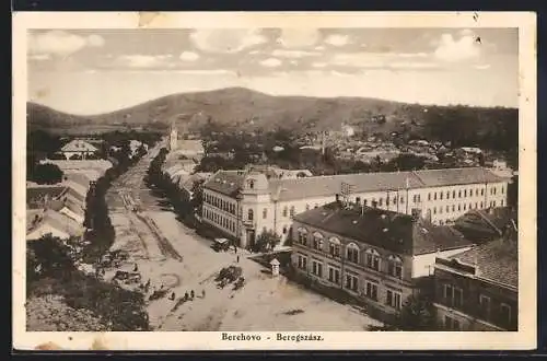 AK Beregsas, Strassenpartie mit Kirche