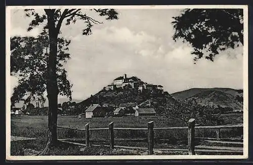 AK Mukacevo, Hrad Vár, Panoramablick auf den Ort