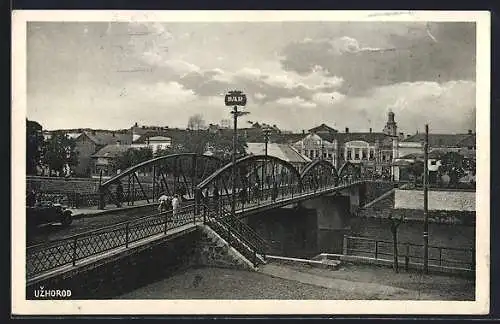 AK Uzhorod, Brücke mit Fluss