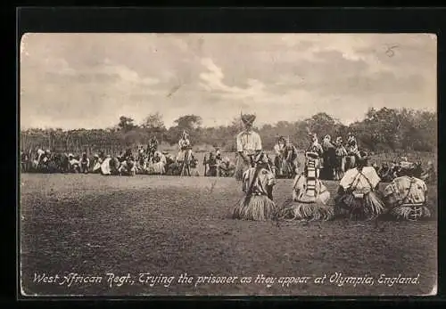 AK West African Rgt., Trying the prisoner as they appear at Olympia