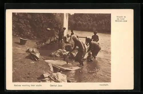 AK Central Java, Natives washing their clothes in the River