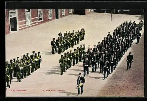 AK Onze Land- en Zeemacht, Grenadiers en Jagers, Het uitrukken, Niederländische Infanterie beim Ausrücken