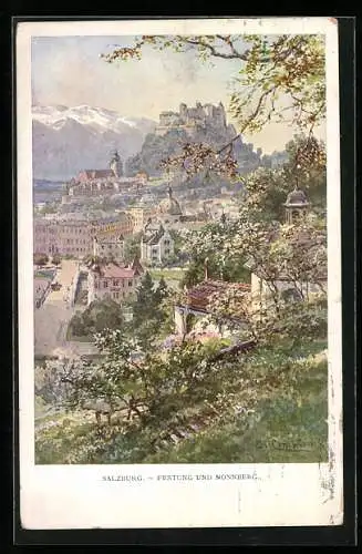 Künstler-AK Edward Theodore Compton: Salzburg - Festung und Nonnberg