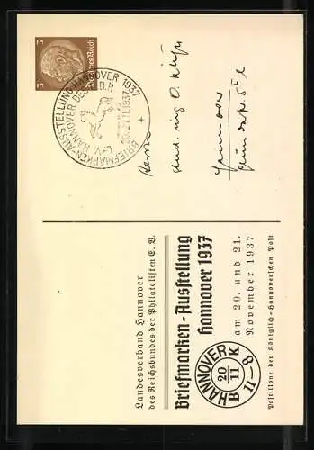 AK Hannover, Briefmarken-Ausstellung 1937, Postillione der Kgl. Hannoverschen Post