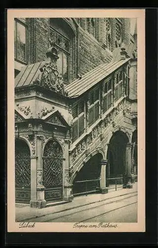 AK Lübeck, Treppe am Rathaus