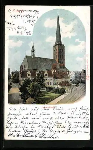 AK Lübeck, Blick zur Jakobikirche