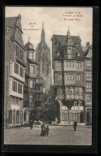 AK Alt-Frankfurt, Domblick am Markt, der grosse Engel