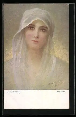 Künstler-AK sign. W. Ismailovitch: Purissima, Frauenportrait