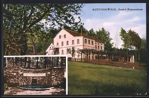 AK Walddorf / Kottmar, Gasthof Kottmarwald Kottmarschenke, Spreequelle