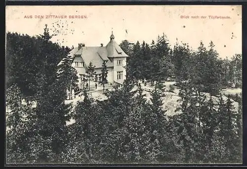 AK Zittau, Zittauer Berge, Gasthaus Töpferbaude