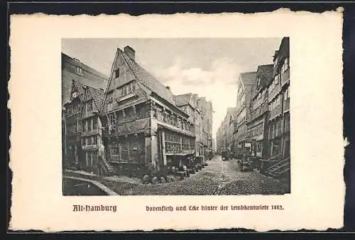 AK Alt-Hamburg, Dovenflet u. Ecke hinter d. Lembkenwiete 1883