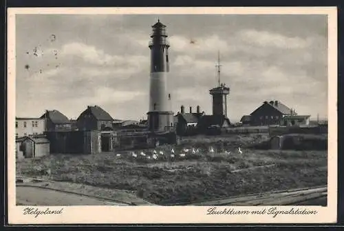 AK Helgoland, Leuchtturm mit Signalstation