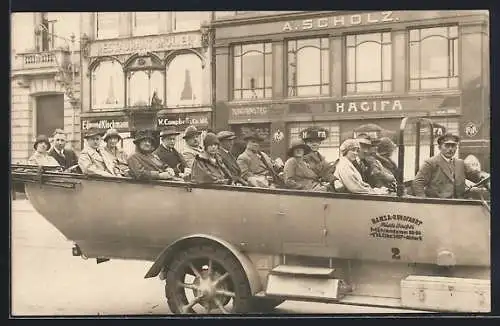 Foto-AK Hamburg-Neustadt, Auto-Rundfahrt Hansa am Restaurant Möller, Jungfernstieg