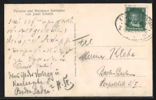 AK Seeleuten bei Seeg, Hotel Pension Seeleuten von Josef Schmid, Gebirgspanorama