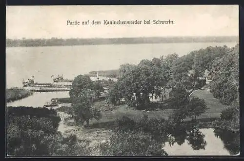 AK Schwerin / Mecklenburg, Partie auf dem Kaninchenwerder