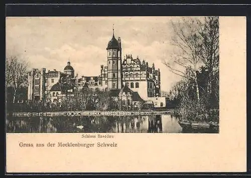 AK Basedow / Mecklenburg, Blick auf das Schloss