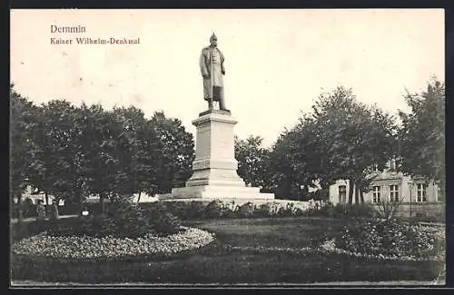 AK Demmin, Kaiser Wilhelm-Denkmal mit Anlagen