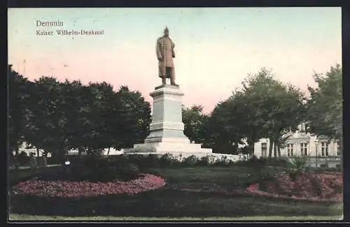 AK Demmin, Blick zum Kaiser Wilhelm-Denkmal