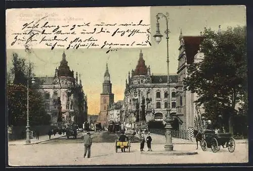 AK Berlin, Kaiser Wilhelm-Brücke und -Strasse