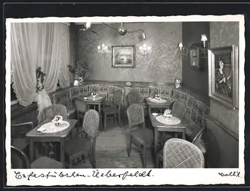 AK Bad Pyrmont, Café Ueberfeldt, Innenansicht