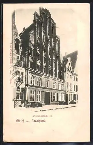 AK Stralsund, Haus in der Semlowerstrasse 33